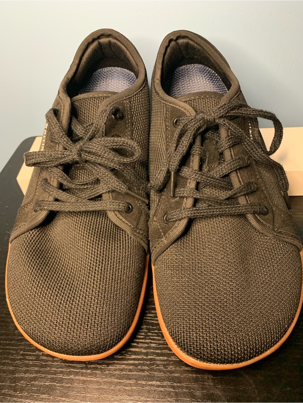WHITIN Black Knit BAREFOOT Sneakers with Gum Sole